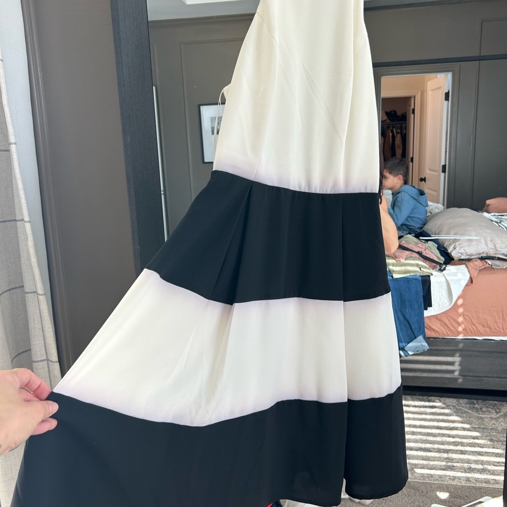 Black and White Striped Dress